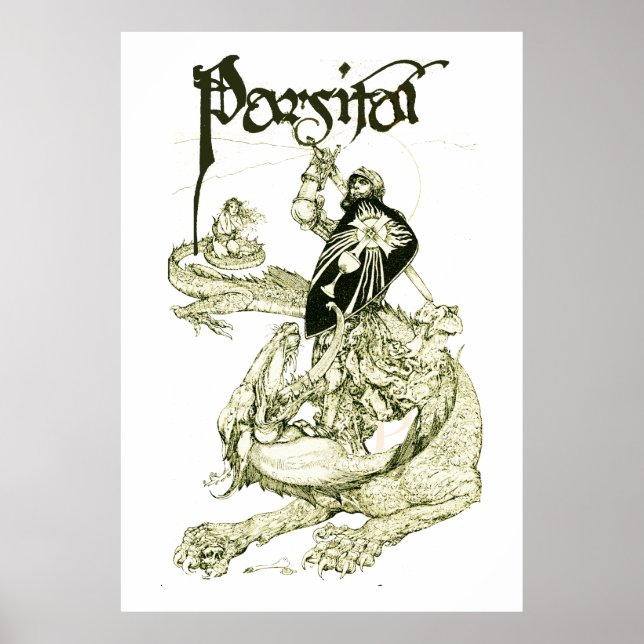Poster PERCEVAL COMBATTRE DRAGON, QUEST SAINT-GRAIL Imagi (Devant)