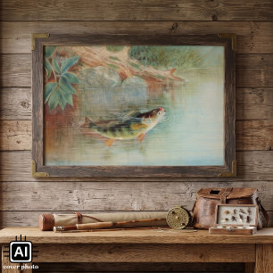 Poster Perche jaune par S.A. Kilbourne, Poisson Vintage