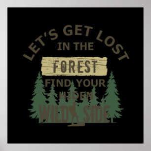 Poster perdons-nous dans la forêt trouvez votre nature