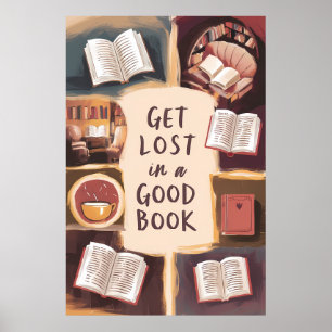 Poster Perdre dans un bon livre