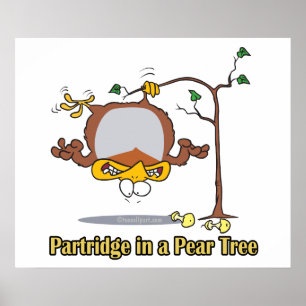 Poster perdrix dans un poirier 1er premier jour Noël