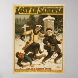 Poster Perdu En Sibérie, Vers 1898.