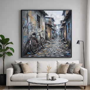 Poster Perdu - Style d'art pictural urbain grisonnant