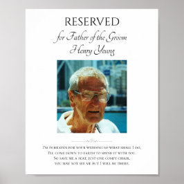 Poster Père de Groom Photo Sauvez un siège Mariage Memori