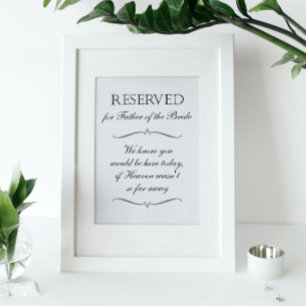 Poster Père de la mariée Ciel Mémorial Réservé Mariage