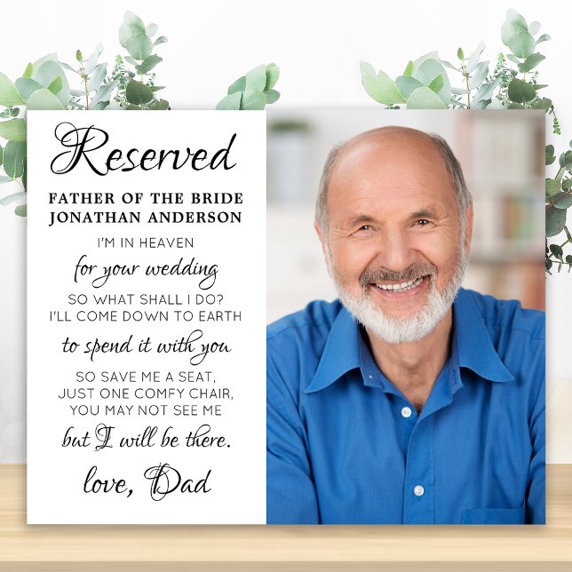 Poster Père de la mariée Photo Paradis Mémorial Mariage (Créateur téléchargé)