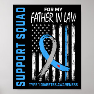 Poster Père En Droit Type 1 Chemise Diabète Support S