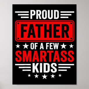 Poster Père fier de quelques enfants intelligents Enfants