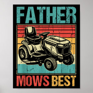 Poster Père Mows Best, Élevage de pelouse papa, Travail d