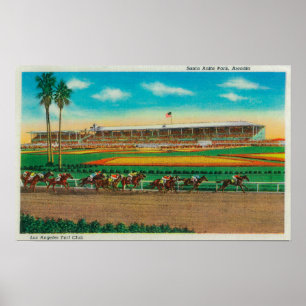 Poster Père Noël Anita Park Horse Races Arcadia, CA
