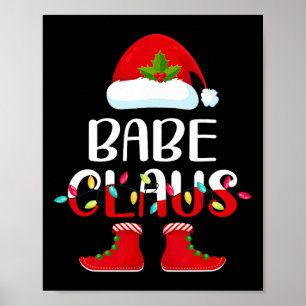 Poster Père Noël Babe Claus Elf Matching Family Group Chr