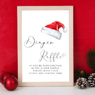 Poster Père Noël Baby Christmas Baby shower Déchets Raffl