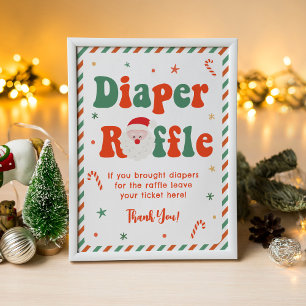 Poster Père Noël Baby Christmas Baby shower Déchets Raffl