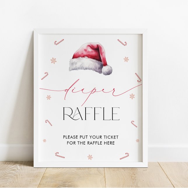 Poster Père Noël Baby Christmas Baby shower Déchets Raffl (Créateur téléchargé)