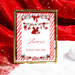 Poster Père Noël Baby Christmas Girl Baby shower Faveurs