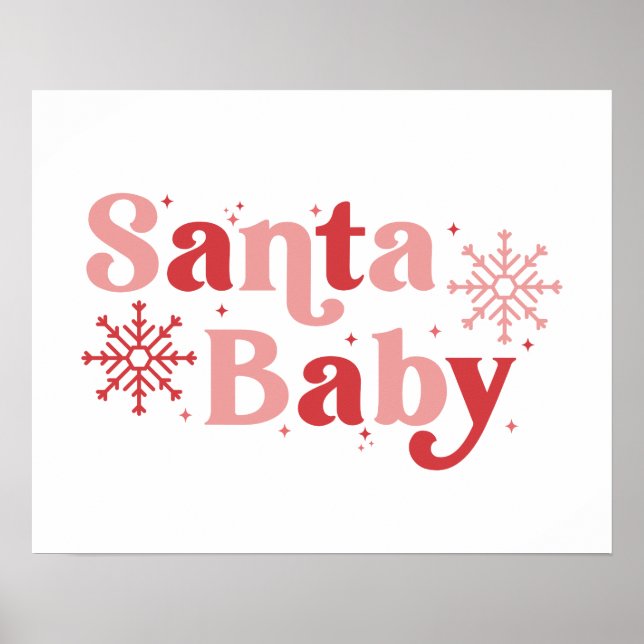 Poster Père Noël Baby - Fun Holiday Typography Design (Devant)