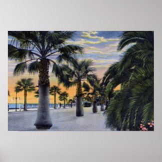 Poster Père Noël Barbara California Seaside Boulevard