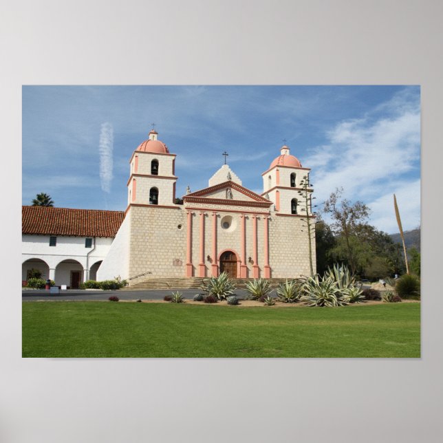 Poster Père Noël Barbara Spanish Mission, Californie (Devant)