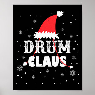 Poster Père Noël batteur de Noël Santa batteur à manches