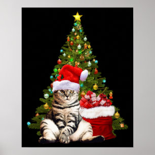Poster Père Noël Cat