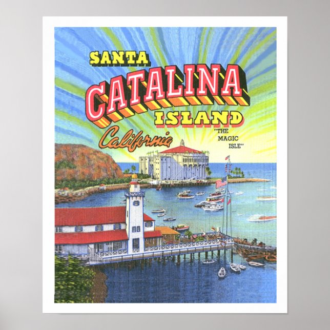 Poster père Noël Catalina avec frontière 14 x 17 (Devant)