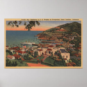 Poster Père Noël Catalina, CA - Avalon Bay