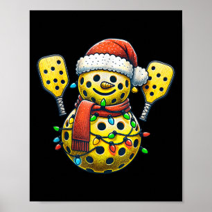 Poster Père Noël Chapeau Bonhomme de Neige Famille Égale