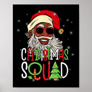 Poster Père Noël Christmas Squad Black Men African Americ