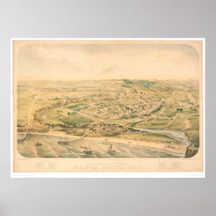 Poster Père Noël Cruz, CA. Carte panoramique (1586A) - Re