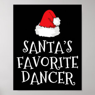 Poster Père Noël Danseuse préférée Noël Drôle Drôle Noël