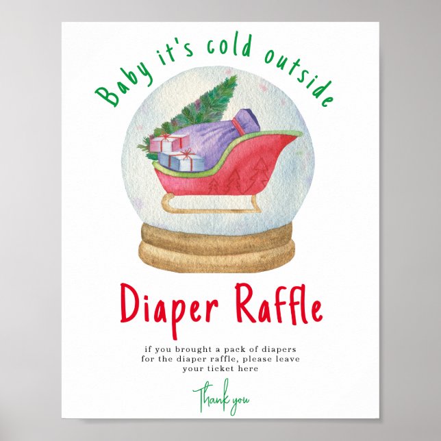 Poster Père Noël - Diaper Raffle jeu (Devant)