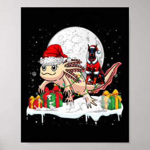 Poster Père Noël Dobermann équitation Axolotl Propriétair