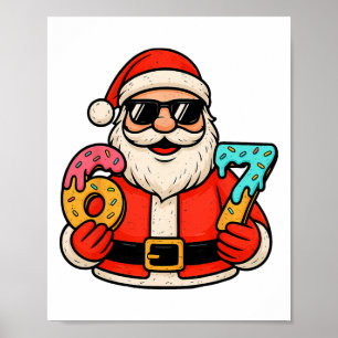 Poster Père Noël drôle 67 Glace Crème Goutte Noël Xmas Ad