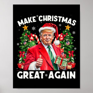 Poster Père Noël drôle Trump 2025 Faire Noël à nouveau gé