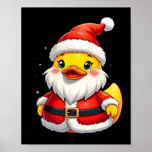 Poster Père Noël en caoutchouc canard mignonne Noël vacan