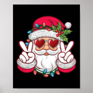 Poster Père Noël Face Retro Sungles Noël Noël Noël Hommes