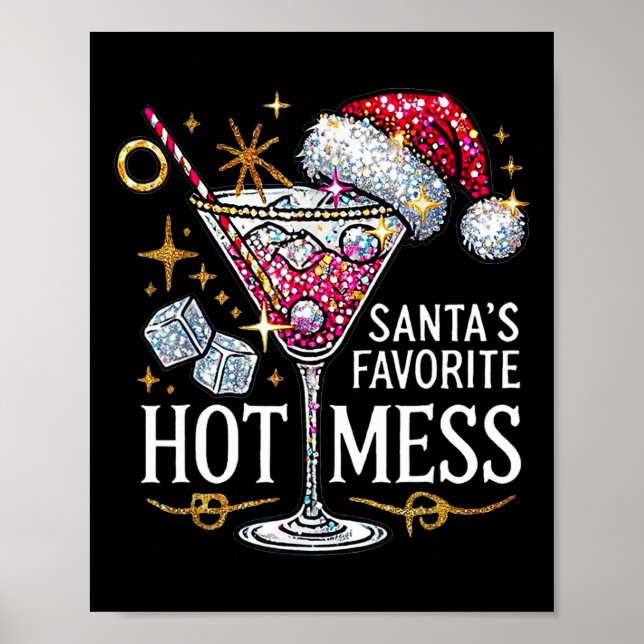 Poster Père Noël Favori Mess Noël Marge de Noël (Devant)