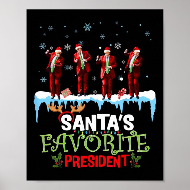 Poster Père Noël Favori Président Père Noël Trump Danser  (Devant)