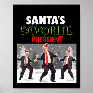 Poster Père Noël Favori Président Père Noël Trump Danser