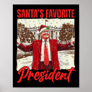 Poster Père Noël Favorite Président Trump 2024 Fu Noël