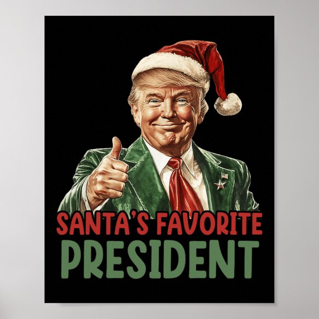 Poster Père Noël Favorite Président Trump Noël 2024 (Devant)