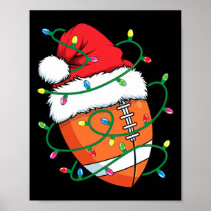 Poster Père Noël Football Sports Ball Hommes garçons Noël