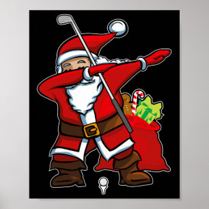 Poster Père Noël golf dabbing Noël Hip Hop Dab Danse Gif