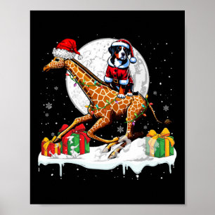 Poster Père Noël Grande Suisse équitation Giraffe Christ