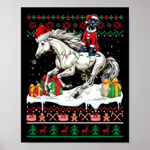 Poster Père Noël Great Dane équitation Cheval Noël Sweate
