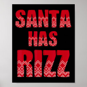 Poster Père Noël Has Rizz - Drôle Gen Alpha Slang Noël T