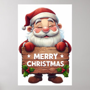 Poster Père Noël "Joyeux Noël" - Fêtes Festives