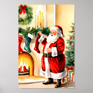 Poster Père Noël la nuit avant Noël