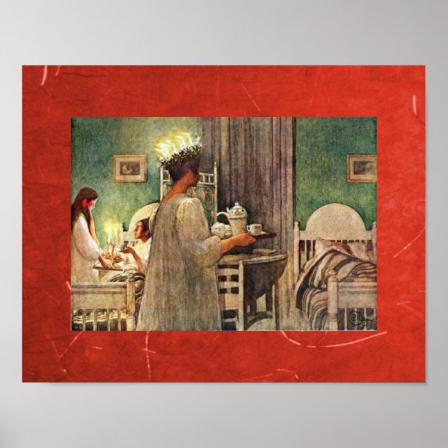 Poster Père Noël Lucia Vacances d'hiver scandinaves (Devant)