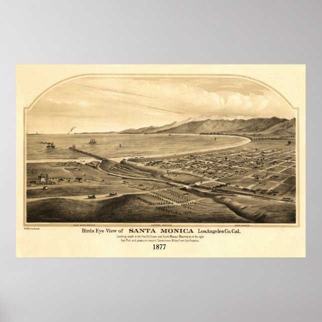 Poster Père Noël Monica CA Vue panoramique des yeux des o (Devant)